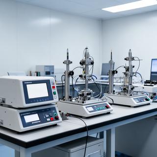 Sala de ensayo con herramientas de medición para verificar la resistencia de filamentos